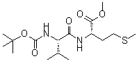 CAS#: 68164-29-4， Methyl N-{[(2-methyl-2-propanyl)oxy]carbonyl}-L-valyl-L-methioninate
