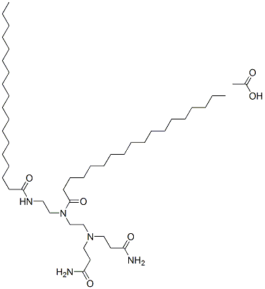 CAS#: 68214-52-8， N-[2-[Bis(3-Amino-3-Oxopropyl)Amino]Ethyl]-N-[2-(Stearoylamino)Ethyl]Stearamide Monoacetate