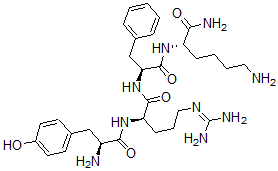 结构式 CAS# 68425-36-5, 酪氨酰-精氨酰-苯丙氨酰-赖氨酰胺