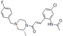 CAS 登录号：685534-25-2， N-[5-氯-2-[(1E)-3-[(2R)-4-[(4-氟苯基)甲基]-2-甲基-1-哌嗪基]-3-氧代-1-丙烯-1-基]苯基]-乙酰胺