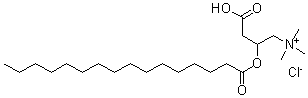 structure of CAS# 6865-14-1, 3-Carboxy-N,N,N-Trimethyl-2-[(1-Oxohexadecyl)Oxy]-1-Propanaminium Chloride (1:1);(2-Hexadecanoyloxy-4-Hydroxy-4-Oxo-Butyl)-Trimethyl-Ammonium Chloride;[4-Hydroxy-4-Oxo-2-(1-Oxohexadecoxy)Butyl]-Trimethylammonium Chloride;(2-Hexadecanoyloxy-4-Hydroxy-4-Keto-Butyl)-Trimethyl-Ammonium Chloride