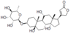 CAS#: 6869-51-8， 3beta-[(6-Deoxy-alpha-L-Mannopyranosyl)Oxy]-5,11alpha,14-Trihydroxy-5beta-Card-20(22)-Enolide