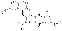 CAS#: 68877-63-4， N-[2-[(2-Bromo-4,6-Dinitrophenyl)Azo]-5-[(2-Cyanoethyl)-2-Allylamino]-4-Methoxyphenyl]-Acetamide