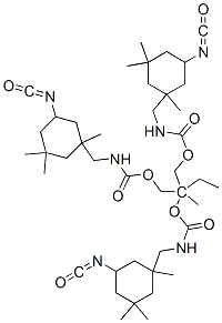 CAS#: 68975-82-6， 2-Ethyl-2-[[[[[(5-Isocyanato-1,3,3-Trimethylcyclohexyl)Methyl]Amino]Carbonyl]Oxy]Methyl]Propylene [(5-Isocyanato-1,3,3-Trimethylcyclohexyl)Methyl]Carbamate