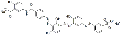 CAS#: 69121-14-8， Disodium 5-[[4-[[2,6-Dihydroxy-3-[[2-Hydroxy-5-[(3-Sulphonatophenyl)Azo]Phenyl]Azo]Phenyl]Azo]Benzoyl]Amino]Salicylate
