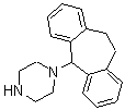 结构式 CAS# 69159-50-8, 1-(10,11-二氢-5H-二苯并[a,d]环庚烯-5-基)-哌嗪