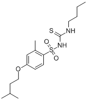 CAS#: 69210-36-2， N-((Butylamino)Thioxomethyl)-2-Methyl-4-(3-Methylbutoxy)Benzenesulfonamide