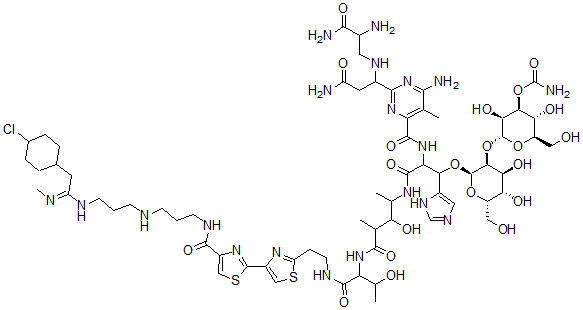 CAS#: 69227-45-8， N1-[3-[[3-[[2-(4-Chlorocyclohexyl)-1-Iminoethyl]Amino]Propyl]Methylamino]Propyl]Bleomycinamide