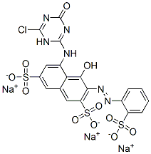 CAS#: 69511-01-9， Trisodium 5-[(6-Chloro-1,4-Dihydro-4-Oxo-1,3,5-Triazin-2-Yl)Amino]-4-Hydroxy-3-[(2-Sulphonatophenyl)Azo]Naphthalene-2,7-Disulphonate