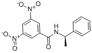structure of CAS# 69632-32-2, (R)-(-)-N-(3,5-Dinitrobenzoyl)-alpha-Phenylethylamine;296902_Aldrich;R-(-)-N-(3,5-Dinitrobenzoyl)-1-Phenylethylamine;Stk011701