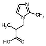 结构式 CAS# 696646-15-8, 2-甲基-3-(2-甲基-1H-咪唑-1-基)丙酸