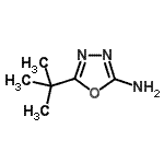 structure of CAS# 69741-92-0, 5-(2-Methyl-2-propanyl)-1,3,4-oxadiazol-2-amine;2-Amino-5-tert-butyl-1,3,4-oxadiazol;5-(tert-butyl)-1,3,4-oxadiazol-2-amine;5-(tert-butyl)-1,3,4-oxadiazole-2-ylamine