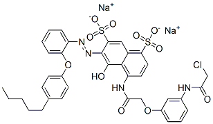 CAS#: 70210-04-7， Disodium 4-[[[3-[(Chloroacetyl)Amino]Phenoxy]Acetyl]Amino]-5-Hydroxy-6-[[2-(4-Pentylphenoxy)Phenyl]Azo]Naphthalene-1,7-Disulphonate