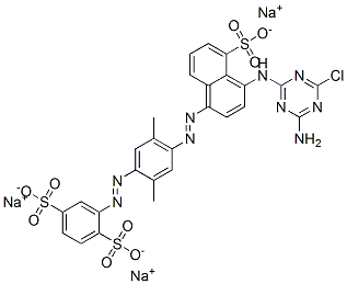CAS#: 70210-13-8， Trisodium 2-[[4-[[4-[(4-Amino-6-Chloro-1,3,5-Triazin-2-Yl)Amino]-5-Sulphonatonaphthyl]Azo]-2,5-Dimethylphenyl]Azo]Benzene-1,4-Disulphonate