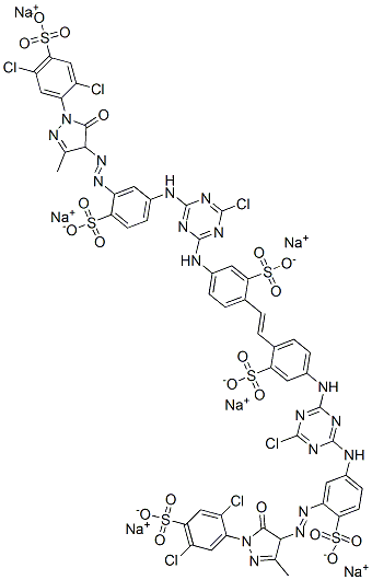 CAS#: 70224-83-8， Hexasodium 4,4'-Bis[[4-Chloro-6-[[3-[[1-(2,5-Dichloro-4-Sulphonatophenyl)-4,5-Dihydro-3-Methyl-5-Oxo-1H-Pyrazol-4-Yl]Azo]-4-Sulphonatophenyl]Amino]-1,3,5-Triazin-2-Yl]Amino]Stilbene-2,2'-Disulphonate