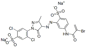 CAS#: 70247-70-0， Disodium 4-[4-[[5-[(2-Bromo-1-Oxoallyl)Amino]-2-Sulphonatophenyl]Azo]-4,5-Dihydro-3-Methyl-5-Oxo-1H-Pyrazol-1-Yl]-2,5-Dichlorobenzenesulphonate