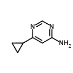 structure of CAS# 7043-08-5, 6-Cyclopropyl-4-pyrimidinamine;########;4-Amino-6-(cyclopropyl)pyrimidine;6-Cyclopropylpyrimidin-4-amine