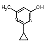 structure of CAS# 7043-10-9, 2-Cyclopropyl-6-methyl-4-pyrimidinol;4-Hydroxy-6-methyl-2-cyclopropylpyrimidine;MFCD11054233