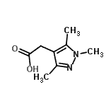 structure of CAS# 70598-03-7, (1,3,5-Trimethyl-1H-pyrazol-4-yl)acetic acid;(1,3,5-Trimethyl-1H-pyrazol-4-yl)-acetic acid;(1,3,5-TRIMETHYL-1H-PYRAZOL-4-YL)ACETICACID;2-(1,3,5-trimethyl-1H-pyrazol-4-yl)acetic acid