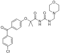 CAS#: 70970-56-8， 1-(2-(p-(p-Chlorobenzoyl)Phenoxy)-2-Methylpropionyl)-3-(Morpholinomethyl)-Urea