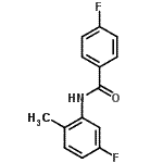 structure of CAS# 710310-25-1, 4-Fluoro-N-(5-fluoro-2-methylphenyl)benzamide;4-fluoro-N-(5-fluoro-2-methylphenyl)benzamide;BENZAMIDE,4-FLUORO-N-(5-FLUORO-2-METHYLPHENYL)-;N-(5-fluoro-2-methylphenyl)(4-fluorophenyl)carboxamide
