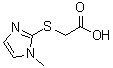 structure of CAS# 71370-42-8, [(1-Methyl-1H-imidazol-2-yl)sulfanyl]acetic acid;[(1-methyl-1H-imidazol-2-yl)sulfanyl]acetic acid;[(1-methyl-1H-imidazol-2-yl)thio]acetic acid;2-(1-Methyl-1H-imidazol-2-ylthio)acetic acid