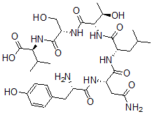 CAS 登录号：71487-43-9， N-(N-(N-(N-(N2-L-酪氨酰-L-天冬氨酰胺酰)-L-亮氨酰)-L-苏氨酰)-L-丝氨酰)-L-缬氨酸