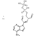 structure of CAS# 71997-39-2, Diphosphoric acid, (2R)-2-[(1R)-1-(6-amino-9H-purin-9-yl)-2-oxoethoxy]-3-oxopropyl ester, sodium salt (1:1);Adenosine 5′-diphosphate, periodate oxidized sodium salt;Adenosine 5′-diphosphate-2′,3′-dialdehyde;Adenosine 5'-diphosphate, periodate oxidized sodium salt