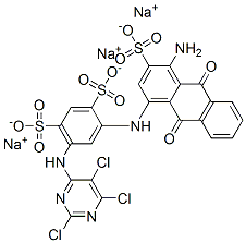 CAS#: 72139-16-3， Trisodium 4-[(4-Amino-9,10-Dioxo-3-Sulfonatoanthracen-1-Yl)Amino]-6-[(2,5,6-Trichloropyrimidin-4-Yl)Amino]Benzene-1,3-Disulfonate