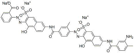 CAS#: 72152-52-4， Trisodium 2-[(2Z)-2-[6-[[4-[(2Z)-2-[6-[(3-Amino-4-Methylbenzoyl)Amino]-1-Oxo-3-Sulfonatonaphthalen-2-Ylidene]Hydrazinyl]-3-Methylbenzoyl]Amino]-1-Oxo-3-Sulfonatonaphthalen-2-Ylidene]Hydrazinyl]Benzoate