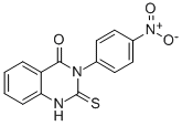 structure of CAS# 72176-80-8, 2,3-Dihydro-3-(4-Nitrophenyl)-2-Thioxo-4(1H)-Quinazolinone;3-(4-Nitrophenyl)-2-Thioxo-1H-Quinazolin-4-One;T5328404;Zinc03850817