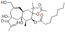 CAS#: 72416-83-2， (1aR-(1aalpha,1bbeta,4abeta,7aalpha,7balpha,8alpha,9beta,9aalpha))-Octanoic Acid 9a-(Acetyloxy)-1a,1b,4,4a,5,7a,7b,8,9,9a-Decahydro-4a,7b-Dihydroxy-3-(Hydroxymethyl)-1,1,6,8-Tetramethyl-5-Oxo-1H-Cyclopropa(3,4)Benz(1,2-e)Azulen-9-Yl Ester