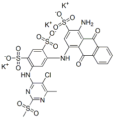 CAS#: 72639-33-9， Tripotassium 4-[(4-Amino-9,10-Dioxo-3-Sulfonatoanthracen-1-Yl)Amino]-6-[(5-Chloro-6-Methyl-2-Methylsulfonylpyrimidin-4-Yl)Amino]Benzene-1,3-Disulfonate
