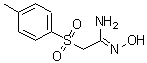 structure of CAS# 72660-98-1, N'-Hydroxy-2-[(4-methylphenyl)sulfonyl]ethanimidamide;(4-Methylphenylsulphonyl)acetamide oxime;2-(Hydroxyimino)-1-((4-methylphenyl)sulfonyl);2-(hydroxyimino)-1-[(4-methylphenyl)sulfonyl]eth-2-ylamine