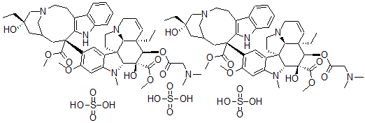 CAS#: 7281-31-4， 4-Deacetylvincaleukoblastine 4-(N,N-dimethylglycinate) (ester) sulfate (2:3) (salt)