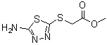 structure of CAS# 72836-12-5, Methyl [(5-amino-1,3,4-thiadiazol-2-yl)sulfanyl]acetate;acetic ac<wbr>id, [(5-a<wbr>mino-1,3,<wbr>4-thiadia<wbr>zol-2-yl)<wbr>thio], me<wbr>thyl ester;acetic ac<wbr>id, [(5-a<wbr>mino-1,3,<wbr>4-thiadia<wbr>zol-2-yl)<wbr>thio]-, m<wbr>ethyl est<wbr>er;methyl [(5-amino-1,3,4-thiadiazol-2-yl)thio]acetate