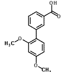 structure of CAS# 728919-16-2, 2',4'-Dimethoxy-3-biphenylcarboxylic acid;[1,1'-BIPHENYL]-3-CARBOXYLICACID, 2',4'-DIMETHOXY-;2',4'-DIMETHOXY-BIPHENYL-3-CARBOXYLIC ACID;2',4'-Dimethoxybiphenyl-3-carboxylicacid