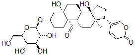 structure of CAS# 72947-90-1, (3S,5S,8R,9S,10S,13R,14S,17R)-5,14-Dihydroxy-13-Methyl-17-(6-Oxopyran-3-Yl)-3-[(2R,3R,4S,5S,6R)-3,4,5-Trihydroxy-6-(Hydroxymethyl)Oxan-2-Yl]Oxy-2,3,4,6,7,8,9,11,12,15,16,17-Dodecahydro-1H-Cyclopenta[a]Phenanthrene-10-Carbaldehyde;(3S,5S,8R,9S,10S,13R,14S,17R)-5,14-Dihydroxy-13-Methyl-17-(6-Oxopyran-3-Yl)-3-[(2R,3R,4S,5S,6R)-3,4,5-Trihydroxy-6-(Hydroxymethyl)Tetrahydropyran-2-Yl]Oxy-2,3,4,6,7,8,9,11,12,15,16,17-Dodecahydro-1H-Cyclopenta[A]Phenanthrene-10-Carbaldehyde;(3S,5S,8R,9S,10S,13R,14S,17R)-5,14-Dihydroxy-13-Methyl-17-(6-Oxo-3-Pyranyl)-3-[[(2R,3R,4S,5S,6R)-3,4,5-Trihydroxy-6-(Hydroxymethyl)-2-Tetrahydropyranyl]Oxy]-2,3,4,6,7,8,9,11,12,15,16,17-Dodecahydro-1H-Cyclopenta[A]Phenanthrene-10-Carboxaldehyde;(3S,5S,8R,9S,10S,13R,14S,17R)-5,14-Dihydroxy-17-(6-Ketopyran-3-Yl)-13-Methyl-3-[(2R,3R,4S,5S,6R)-3,4,5-Trihydroxy-6-Methylol-Tetrahydropyran-2-Yl]Oxy-2,3,4,6,7,8,9,11,12,15,16,17-Dodecahydro-1H-Cyclopenta[A]Phenanthrene-10-Carbaldehyde