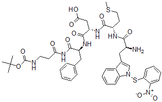 CAS#: 72957-43-8， (3S)-3-[[(2S)-2-[[(2S)-2-Amino-3-[1-(2-Nitrophenyl)Sulfanylindol-3-Yl]Propanoyl]Amino]-4-Methylsulfanylbutanoyl]Amino]-4-[[(2S)-1-[3-[(2-Methylpropan-2-Yl)Oxycarbonylamino]Propanoylamino]-1-Oxo-3-Phenylpropan-2-Yl]Amino]-4-Oxobutanoic Acid