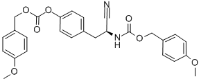 structure of CAS# 73148-72-8, N,O-Bis(4-Methoxybenzyloxycarbonyl)-(S)-2-Amino-3-(4-Hydroxyphenyl)-Propionitrile