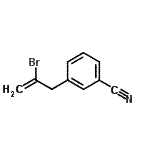 structure of CAS# 731772-71-7, 3-(2-Bromo-2-propen-1-yl)benzonitrile;2-bromo-3-(3-cyanophenyl)-1-propene