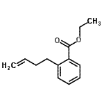structure of CAS# 731772-77-3, Ethyl 2-(3-buten-1-yl)benzoate;4-(2-Carboethoxyphenyl)-1-butene;MFCD01319573