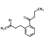 structure of CAS# 731772-81-9, Ethyl 2-(3-bromo-3-buten-1-yl)benzoate;2-bromo-4-(2-carboethoxyphenyl)-1-butene