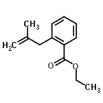 structure of CAS# 731772-82-0, Ethyl 2-(2-methyl-2-propen-1-yl)benzoate;2-(2-METHYL-ALLYL)-BENZOIC ACID ETHYL ESTER;3-(2-Carboethoxyphenyl)-2-methyl-1-propene;MFCD00671912
