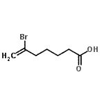 structure of CAS# 732248-47-4, 6-Bromo-6-heptenoic acid;6-bromo-6-heptenoic acid