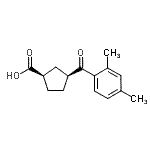 structure of CAS# 732252-98-1, (1R,3S)-3-(2,4-Dimethylbenzoyl)cyclopentanecarboxylic acid;cis-3-(2,4-dimethylbenzoyl)cyclopentane-1-carboxylic acid