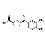 structure of CAS# 732253-20-2, (1R,3S)-3-(3,4-Dimethylbenzoyl)cyclopentanecarboxylic acid;cis-3-(3,4-dimethylbenzoyl)cyclopentane-1-carboxylic acid;MFCD01319707