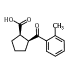structure of CAS# 732253-35-9, (1R,2S)-2-(2-Methylbenzoyl)cyclopentanecarboxylic acid;cis-2-(2-methylbenzoyl)cyclopentane-1-carboxylic acid