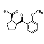 structure of CAS# 732253-54-2, (1R,2S)-2-(2-Methoxybenzoyl)cyclopentanecarboxylic acid;cis-2-(2-methoxybenzoyl)cyclopentane-1-carboxylic acid;MFCD01311189