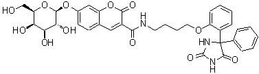 CAS#: 73304-29-7， N-[4-[2-(2,5-Dioxo-4-Phenyl-4-Imidazolidinyl)Phenoxy]Butyl]-7-(beta-D-Galactopyranosyloxy)-2-Oxo-2H-1-Benzopyran-3-Carboxamide